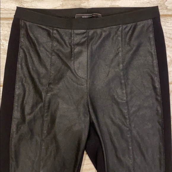 BCBG Black Faux Leather Panel Leggings, EUC - Picture 4 of 7
